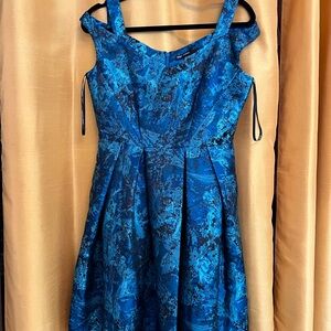 Maggy London Blue A-line Sleeveless Mini Dress